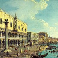 Canaletto Riva Degli Schiavoni Looking East Hand Painted Reproduction