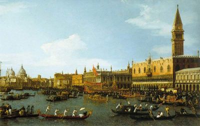 art oil painting reproduction of  Canaletto The Bucintoro Venice museum quality handmade