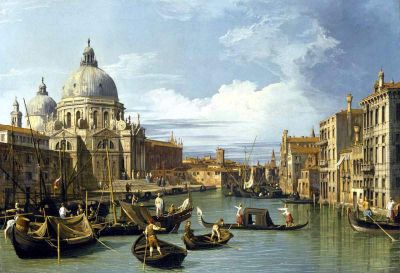art oil painting reproduction of  Canaletto The Grand Canal And The Church Of The Salute museum quality handmade