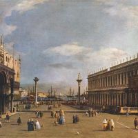 Canaletto The Piazzetta Hand Painted Reproduction