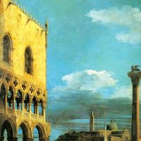 Canaletto The Piazzetta Towards San Giorgio Maggiore Hand Painted Reproduction