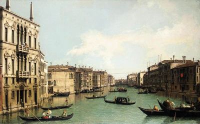 art oil painting reproduction of  Canaletto Venice- The Grand Canal Looking North Eat From Palazzo Balbi To The Rialto Bridge museum quality handmade