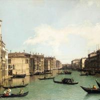 Canaletto Venice- The Grand Canal Looking North Eat From Palazzo Balbi To The Rialto Bridge Hand Painted Reproduction