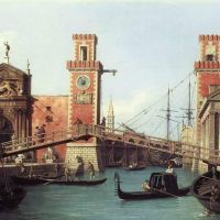 Canaletto View Of The Entrance To The Arsenal Hand Painted Reproduction