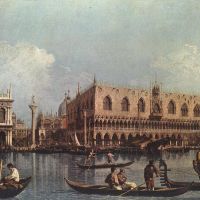 Canaletto View Of The St. Mark S Basin Hand Painted Reproduction
