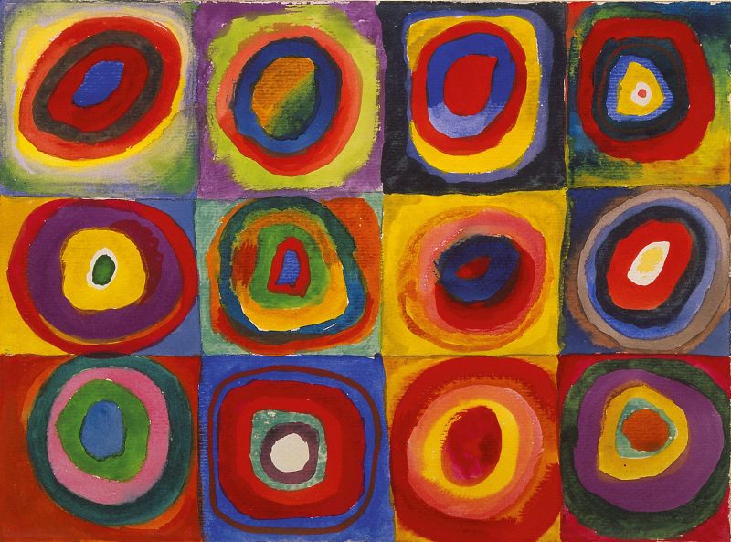 Kandinsky, Color Study - Squares With Concentric Circles museum quality