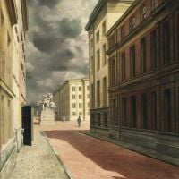 Carel Willink Street With Statue - 1934 Hand Painted Reproduction