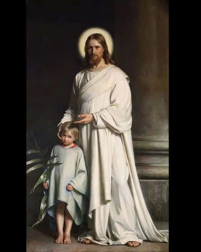 art oil painting reproduction of  Carl Bloch Christ Blessing The Child museum quality handmade