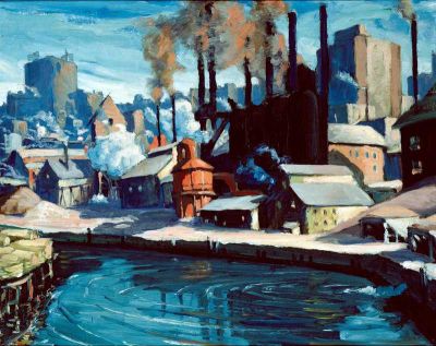 art oil painting reproduction of  Carl Gaertner Around The Bend Cuyahoga River 1925 museum quality handmade