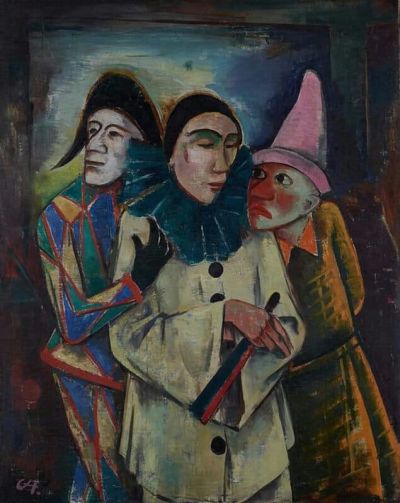 art oil painting reproduction of  Carl Hofer Maskerade 1922 museum quality handmade