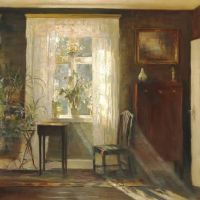Carl Holsoe Sunshine In The Living Room Hand Painted Reproduction