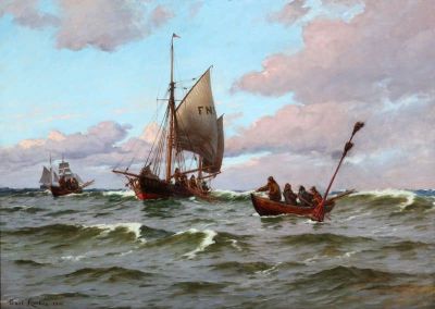 art oil painting reproduction of  Carl Locher Skagen museum quality handmade