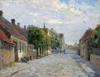 art oil painting reproduction of  Carl Martin Soya-jensen View Of A Village Street museum quality handmade