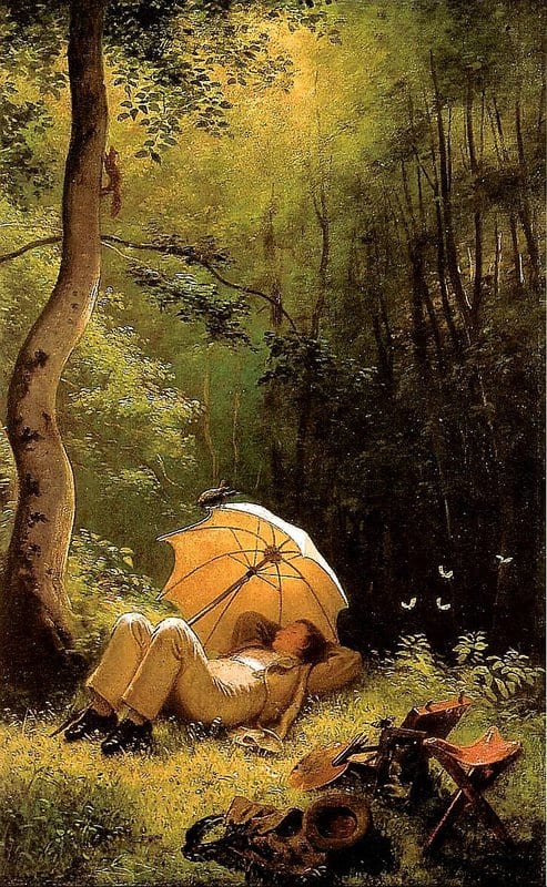 Carl Spitzweg The Painter In A Forest Clearing museum quality