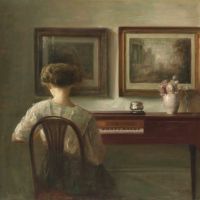 Carl Vilhelm Holsoe Young Lady At The Spinet C. 1900