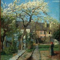 Carlo Fornara Cherry Trees In Bloom 1914 Hand Painted Reproduction
