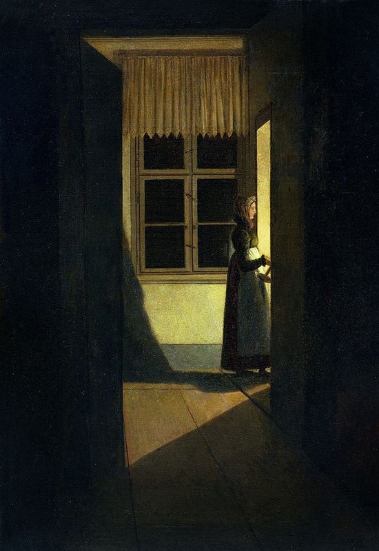 Caspar David Friedrich The Woman With The Candlestick C. 1825 museum quality