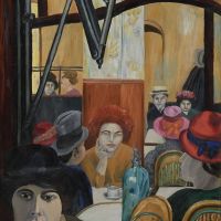 Cedric Morris. Caf De La Rotonde Paris. 1924 Hand Painted Reproduction