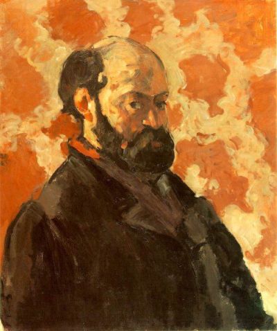 art oil painting reproduction of  Cezanne Paul Self Portrait With Rose Background museum quality handmade