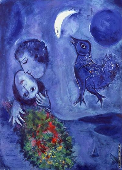 art oil painting reproduction of  Chagall Le Paysage Bleu museum quality handmade