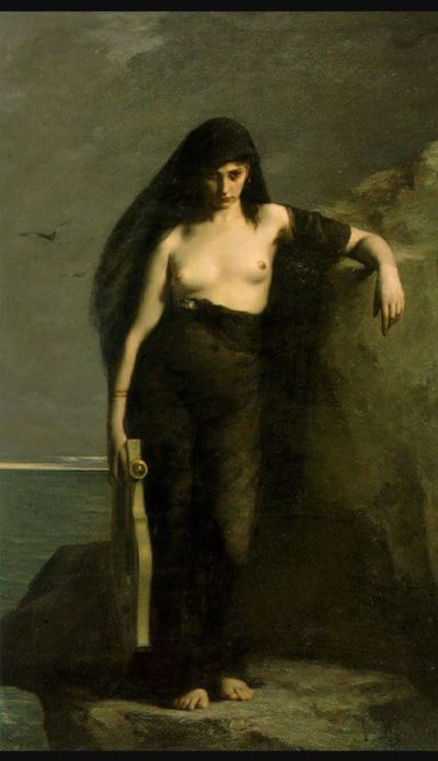 art oil painting reproduction of  Charles-august Mengin Sappho 1887 museum quality handmade