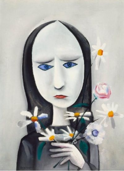 art oil painting reproduction of  Charles Blackman Angry Young Girl 1958 museum quality handmade