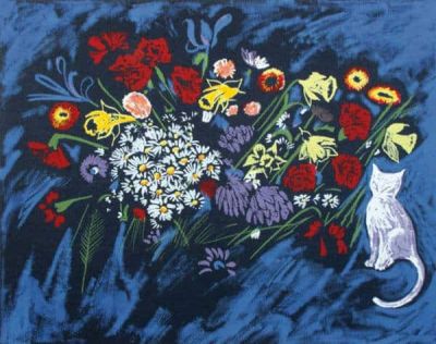 art oil painting reproduction of  Charles Blackman Fifty Flowers museum quality handmade