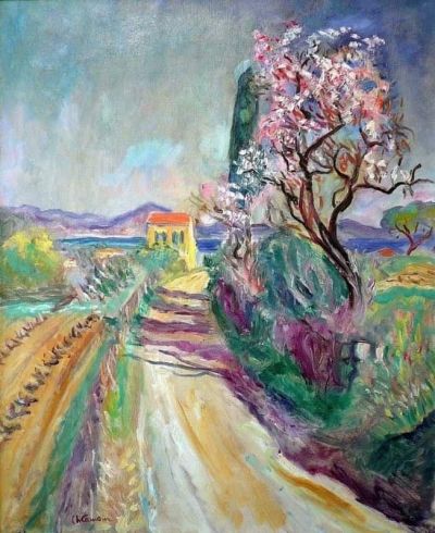 art oil painting reproduction of  Charles Camoin The Road To Pinet Flowered Almond museum quality handmade