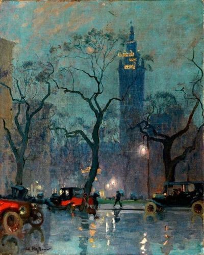 art oil painting reproduction of  Charles Constantin Hoffbauer Madison Square 1906 museum quality handmade