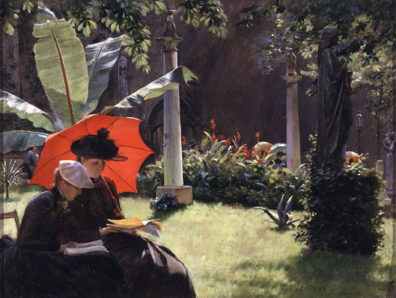 Charles Courtney Curran Afternoon In The Cluny Garden Paris 1889 museum quality