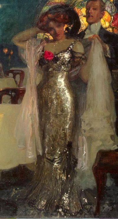 art oil painting reproduction of  Charles Hoffbauer In The Restaurant museum quality handmade