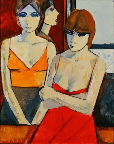 art oil painting reproduction of  Charles Levier Three Women Of The Night 1960 museum quality handmade