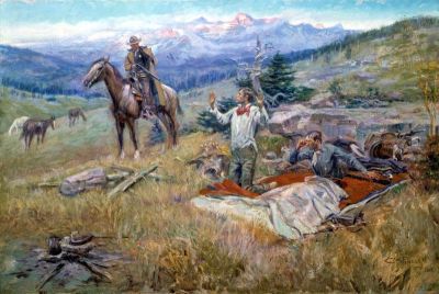 art oil painting reproduction of  Charles M Russel The Call Of The Law museum quality handmade