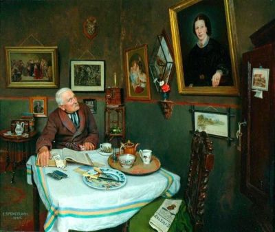 art oil painting reproduction of  Charles Spencelayh Mother 1944 museum quality handmade