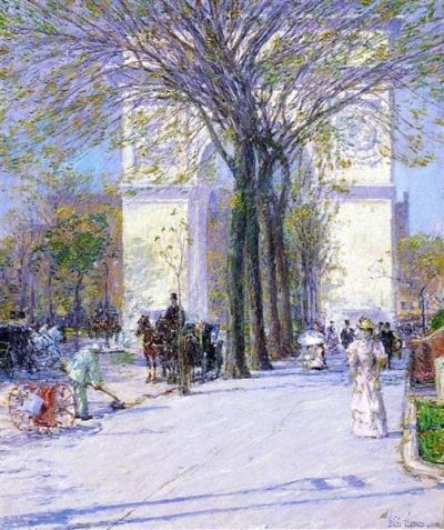 art oil painting reproduction of  Childe Hassam Washington Arch Spring 1895 museum quality handmade