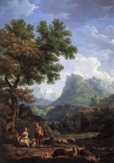art oil painting reproduction of  Claude Joseph Vernet Shepherd In The Alps museum quality handmade