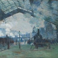 Claude Monet Arrival Of The Normandy Train Gare Saint Lazare Hand Painted Reproduction