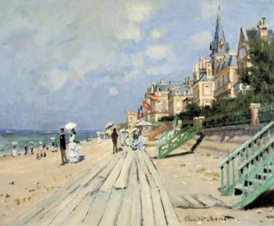 art oil painting reproduction of  Claude Monet Beach At Trouville museum quality handmade