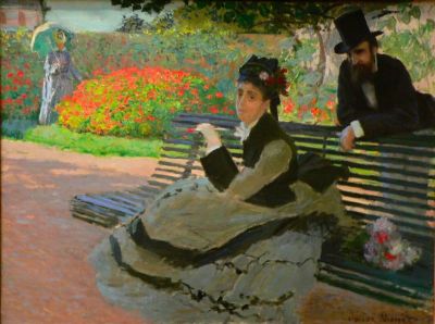 art oil painting reproduction of  Claude Monet Camille Monet On A Garden Bench museum quality handmade