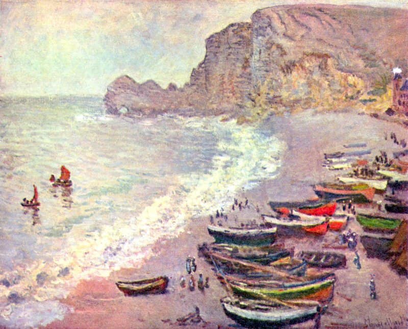 Claude Monet Etretat The Beach And La Porte D Amont museum quality