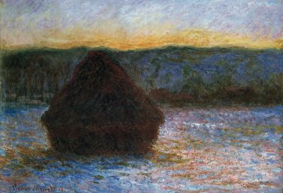 art oil painting reproduction of  Claude Monet Haylofts Thaw Sunset museum quality handmade