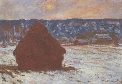 art oil painting reproduction of  Claude Monet Haystacks Snow Covered The Sky museum quality handmade