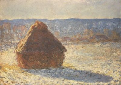 art oil painting reproduction of  Claude Monet Haystacks Snow Morning museum quality handmade