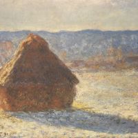 Claude Monet Haystacks Snow Morning Hand Painted Reproduction