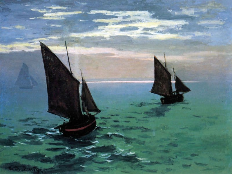 Claude Monet Le Havre - Exit The Fishing Boats From The Port museum quality