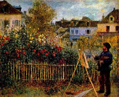 art oil painting reproduction of  Claude Monet Monet Painting In His Garden In Argenteuil museum quality handmade