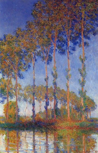 art oil painting reproduction of  Claude Monet Poplars In The Epte Sunset museum quality handmade
