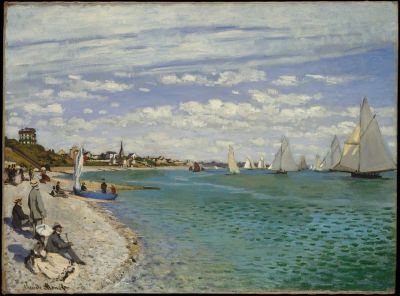 art oil painting reproduction of  Claude Monet Regatta At Sainte-adresse museum quality handmade