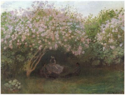art oil painting reproduction of  Claude Monet Repos Sous Les Lilas 1872 museum quality handmade