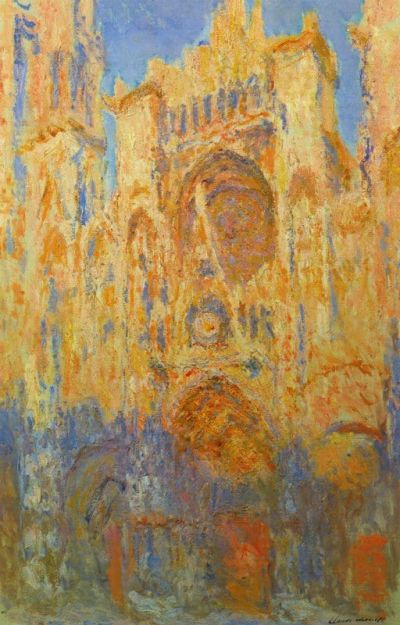 art oil painting reproduction of  Claude Monet Rouen Cathedral Facade At Sunset museum quality handmade